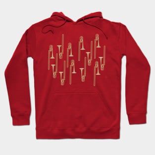 Trombones on dark red Hoodie